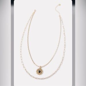 Evereve Jude enamel heart necklace in 14 k gold plated size 18”-20”